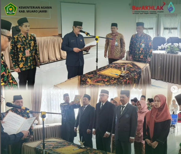 Kepala MTsN 3 Hadiri Pelantikan Pejabat di Lingkungan Kementerian Agama Kabupaten Muaro Jambi