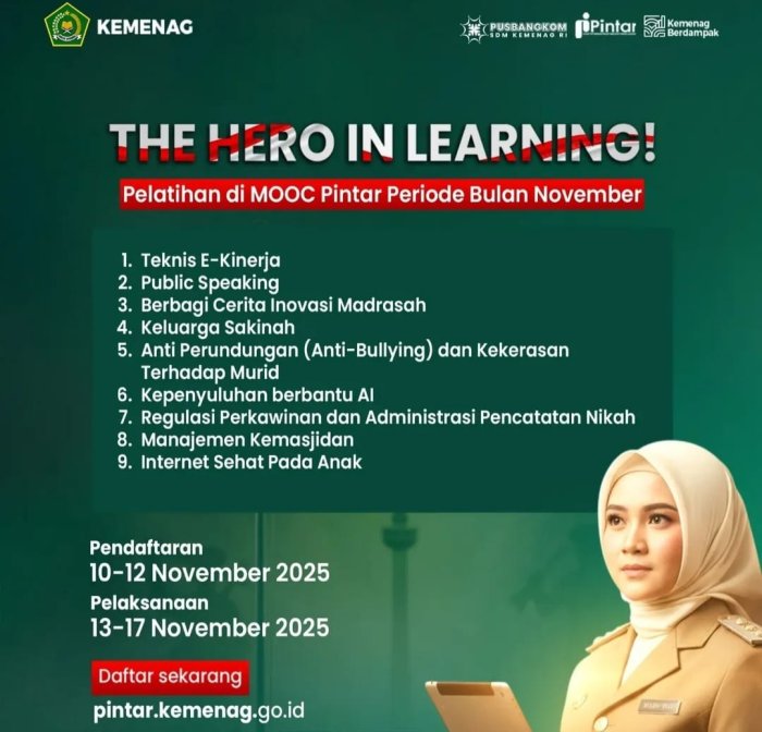 Hari Terakhir Pelatihan MOOC Pintar Kemenag, Guru MTsN 3 Muaro Jambi Tetap Semangat Ikuti Pembelajaran