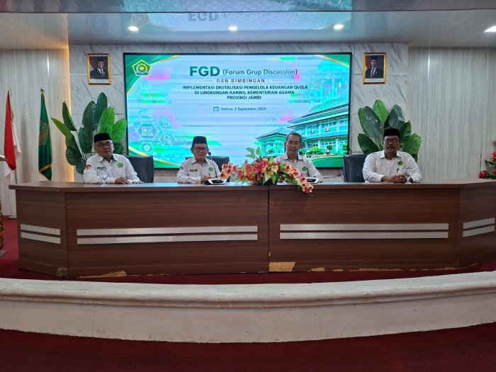 Tindak Lanjut Aktivasi CMS, Kepala dan Bendahara MTsN 3 Muaro Jambi Ikuti FGD Kemenag Jambi