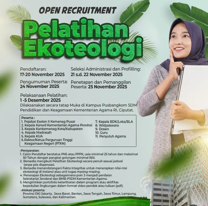 Tujuan dan Sasaran Peserta Pelatihan Ekoteologi